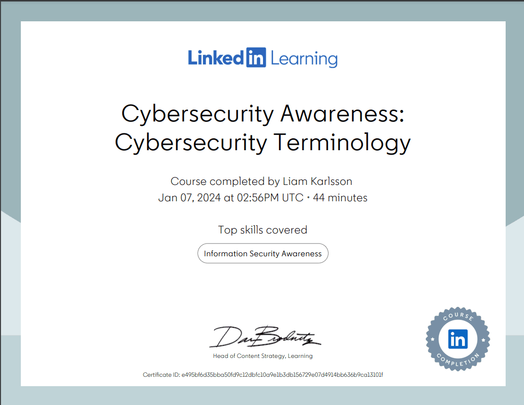 Cybersecurity Awareness: Cybersecurity Terminology