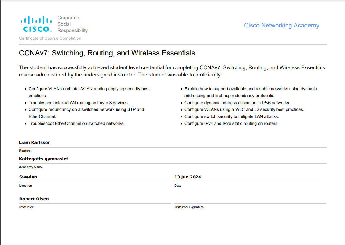 CCNAv7: Switching, Routing, and Wireless Essentials 