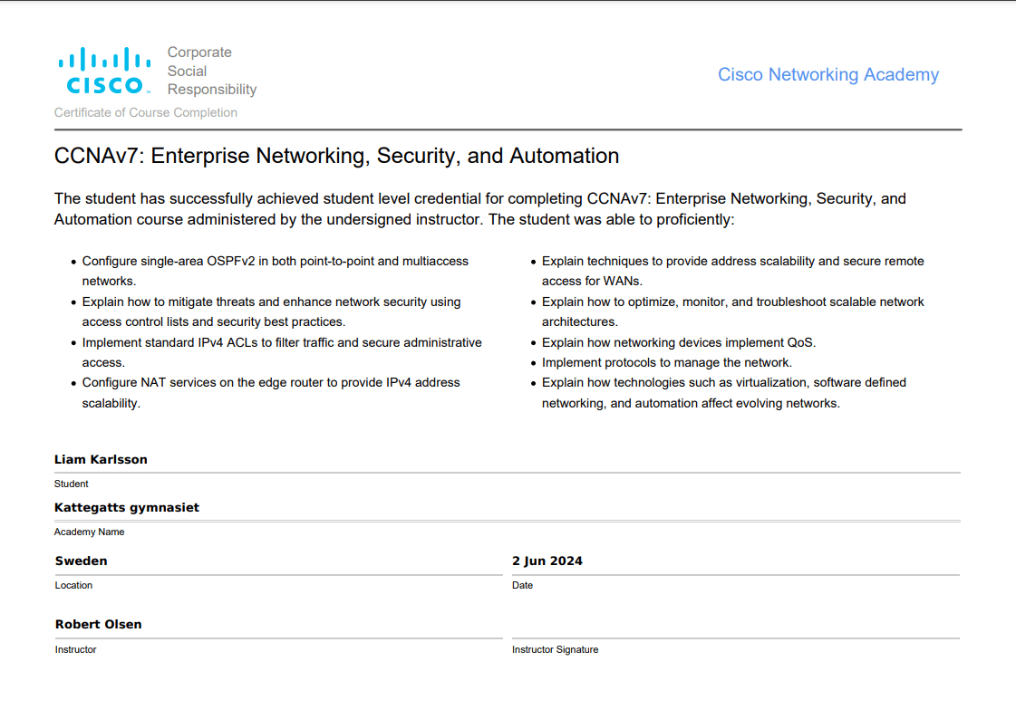 CCNAv7: Enterprise Networking, Security, and Automation 