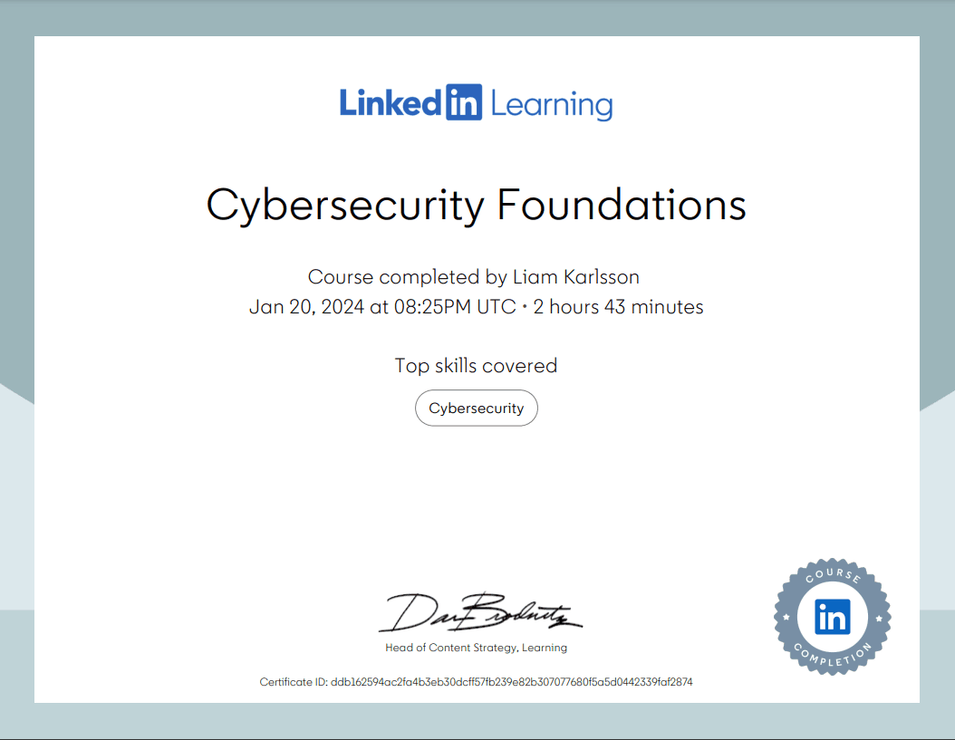 Cybersecurity Foundations